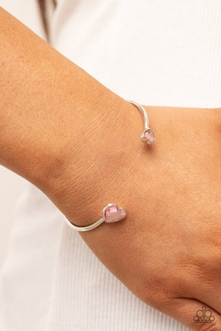 Paparazzi Accessories  - Unrequited Love - Pink Heart Bracelet