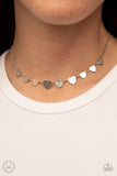 Paparazzi Accessories  - Dainty Desire - Silver Heart Choker/Necklace