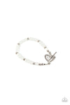 Paparazzi Accessories  - Following My Heart - White Bracelet