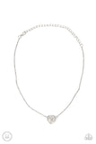 Twitterpated Twinkle - White Heart Choker/Necklace - Paparazzi Accessories