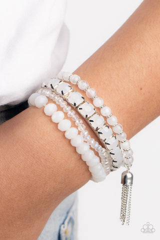 Paparazzi Accessories  - Trip Trinket - White Bracelet