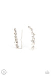 Paparazzi Accessories  - Couture Crawl - White Earring (Ear Crawler)