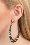 Paparazzi Accessories  - Show Off Your Curves - Black Hoop Earring