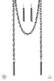 Paparazzi Accessories - SCARFed for Attention - Gunmetal Necklace (Blockbuster)