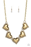 Paparazzi Accessories  - Kindred Hearts - Brass Necklace