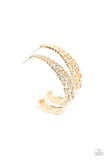 Paparazzi Accessories - Cold as Ice - Gold Hoop Earring