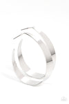 Paparazzi Accessories - Flat Out Fashionable - Silver Hoop Earring