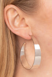 Paparazzi Accessories - Flat Out Fashionable - Silver Hoop Earring