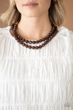 Paparazzi Accessories  - Greco Getaway & Grecian Glamour - Brown Necklace & Bracelet Set