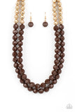 Paparazzi Accessories  - Greco Getaway & Grecian Glamour - Brown Necklace & Bracelet Set