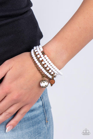 Paparazzi Accessories- Escapade - White Bracelet