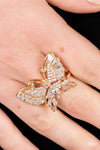 Paparazzi Accessories - Fearless Flutter - Gold Butterfly RIng