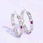 The Gem Fairy - Pink Hoop Earrings - Paparazzi Accessories