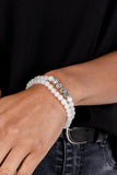 Paparazzi Accessories  - Devoted Dreamer - White Love Bracelet