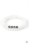 Paparazzi Accessories  - Devoted Dreamer - White Love Bracelet