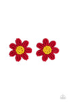 Paparazzi Accessories  - Sensational Seeds - Red Flower 🌹 Earring