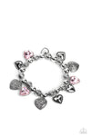 Paparazzi Accessories - Charming Crush - Pink Heart Bracelet