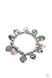 Paparazzi Accessories - Charming Crush - Pink Heart Bracelet