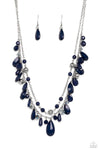 Paparazzi Accessories  - Flirty Flood - Blue Necklace & Earring Set