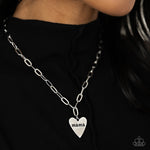 Paparazzi Accessories  - Mama Cant Buy You Love - Silver Heart Necklace