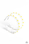 Paparazzi Accessories  - Daisy Disposition - White Flower Hoop Earring