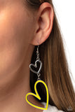 Paparazzi Accessories  - Pristine Pizzazz - Yellow Heart Earring