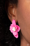 Paparazzi Accessories - Jovial Jasmine  - Pink Flower 🌸 Earring