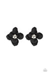 Paparazzi Accessories  - Jovial Jasmine - Black Flower Earring