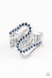 Paparazzi Make Waves - Blue Rhinestones - Ring