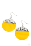 Paparazzi Accessories  - SHELL Out - Yellow Shell Earring