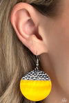 Paparazzi Accessories  - SHELL Out - Yellow Shell Earring