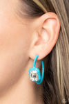 Paparazzi Accessories  - Call Me TRENDY - Blue Hoop Earring