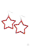 Paparazzi Accessories  - Confetti Craze - Red Star Earring