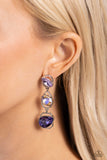 Dimensional Dance - Purple Earring- Paparazzi Accessories