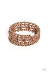 Paparazzi Accessories  - Striped Stack - Multi Copper Bracelet