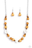 Paparazzi Accessories  - All In WOOD Time & Take A WOOD Look - Brown Necklace and Bracelet Set