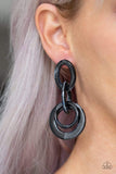 Paparazzi Accessories - Havana HAUTE Spot - Black Earrings