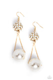 Paparazzi Accessories - Ballerina Balance - Gold Pearl Earring