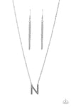 Paparazzi Accessories - Leave Your Initials - Silver - N - Necklace