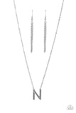 Paparazzi Accessories - Leave Your Initials - Silver - N - Necklace