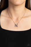 Paparazzi Accessories - Leave Your Initials - Silver - N - Necklace