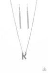 Paparazzi Accessories - Leave Your Initials - Silver - K - Necklace