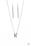 Paparazzi Accessories - Leave Your Initials - Silver - K - Necklace