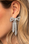 Paparazzi Accessories  - Just BOW With It - White Earring