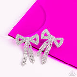 Paparazzi Accessories  - Just BOW With It - White Earring