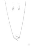 Paparazzi Accessories - INITIALLY Yours - N - White Necklace