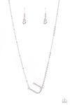 Paparazzi Accessories - INITIALLY Yours - U - White Necklace