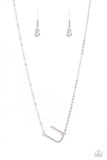 Paparazzi Accessories - INITIALLY Yours - U - White Necklace