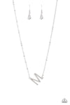 Paparazzi Accessories - INITIALLY Yours - M - White Necklace