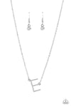 Paparazzi Accessories - INITIALLY Yours - E - White Necklace